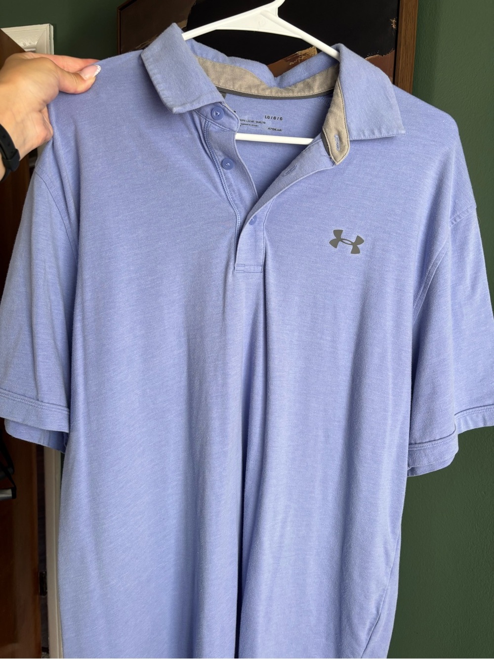 Under Armour Men's Light Lavender Polo with Contrast Collar